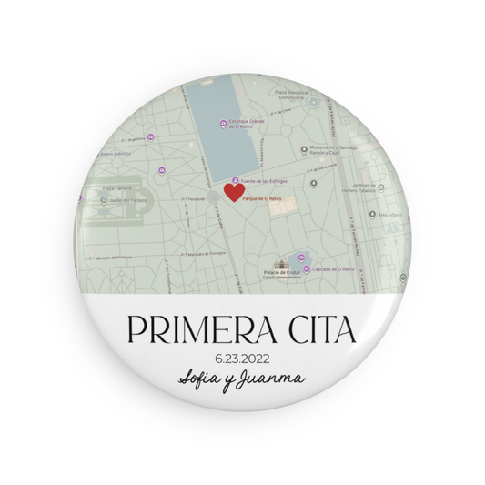 Imán de Mapa Personalizado de Nuestra Primera Cita