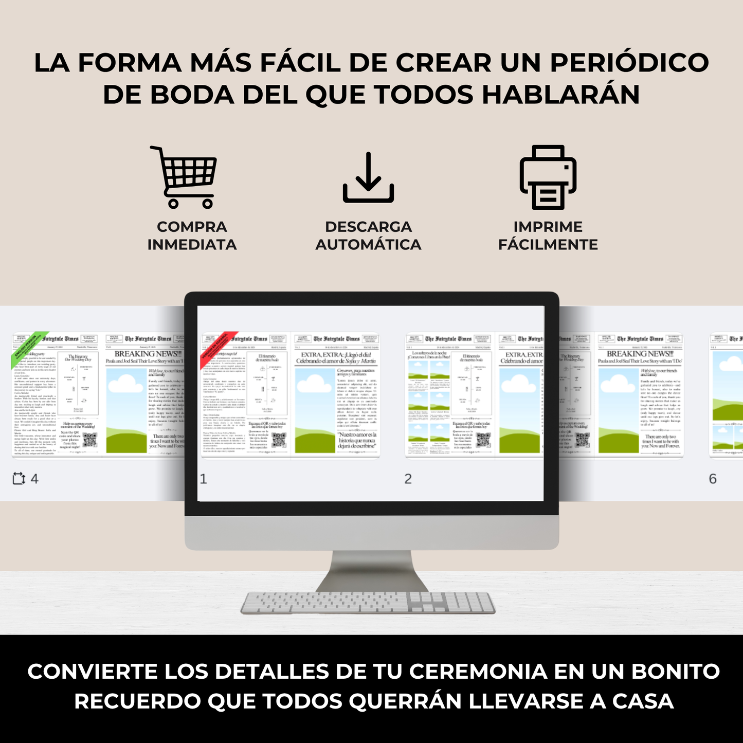 Periódico de Boda: Plantilla de Programa Personalizable