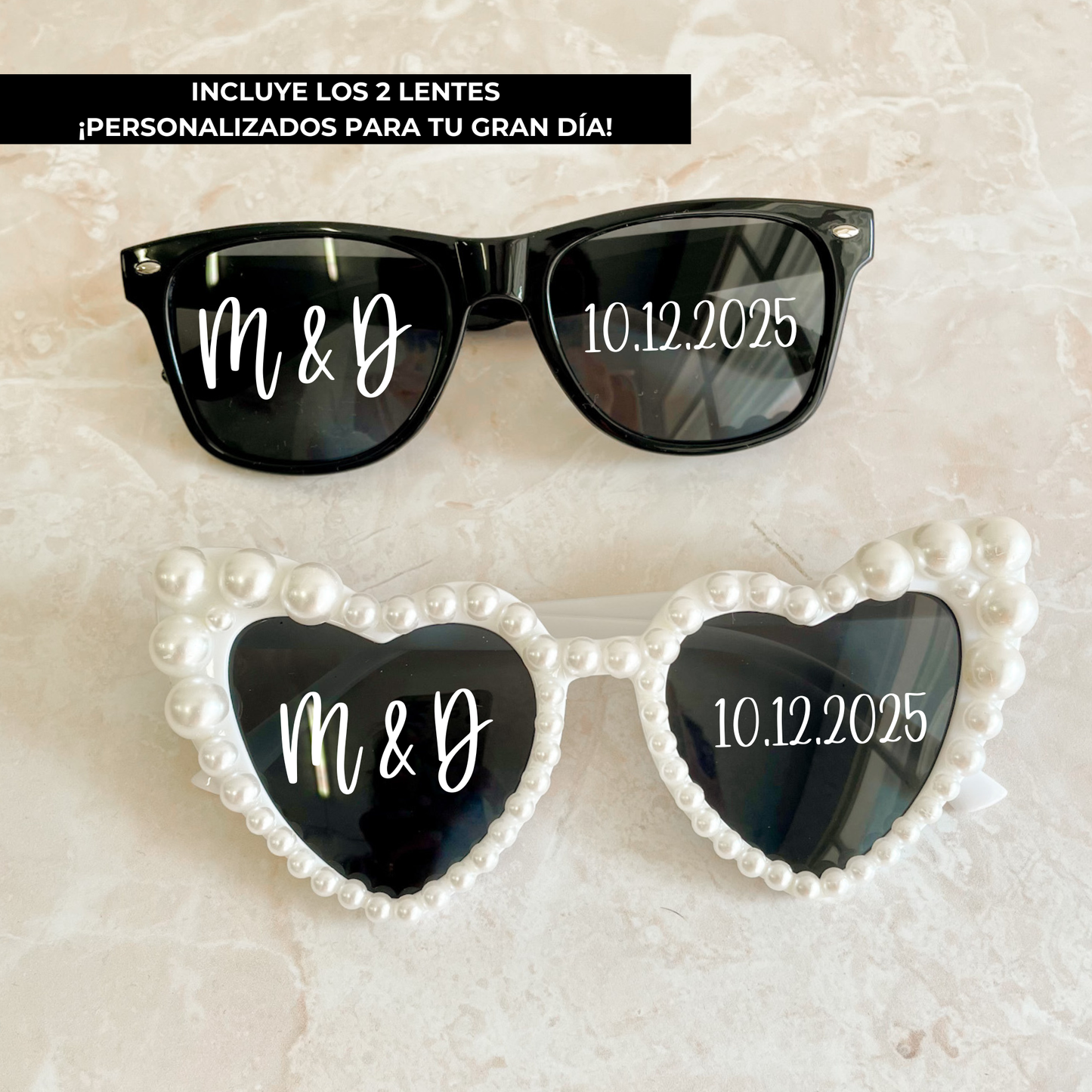 Gafas de sol personalizadas para novios – Set de 2