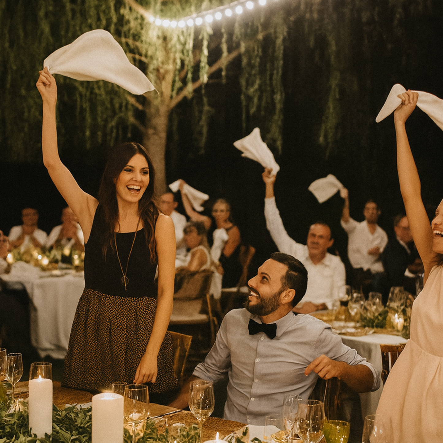 Pañuelos personalizados estilo sello postal para bodas