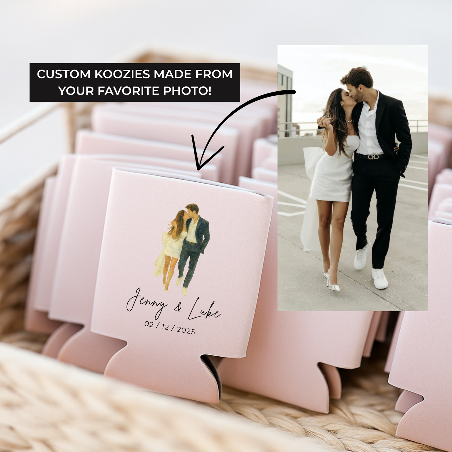Fundas para latas personalizadas con retrato ilustrado
