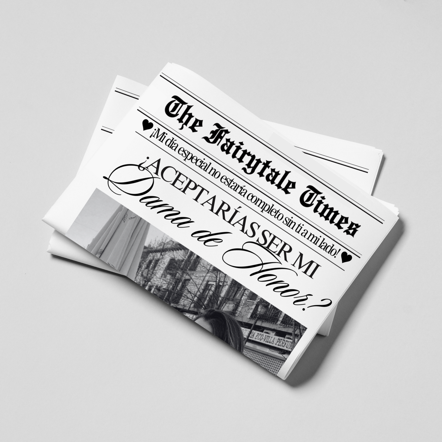 Periódico de Propuesta para Testigo de Boda / Dama de Honor – Plantilla Personalizable