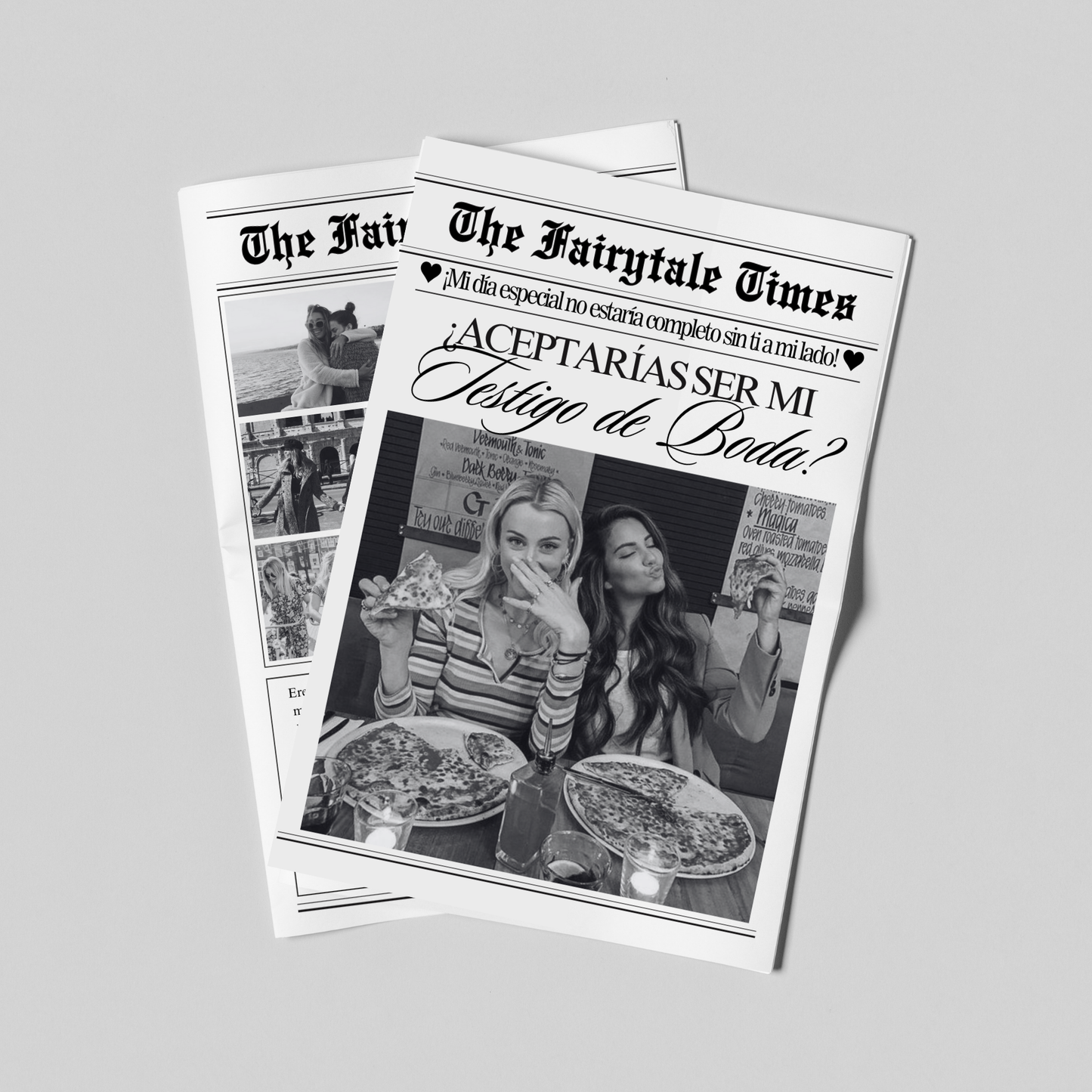 Periódico de Propuesta para Testigo de Boda / Dama de Honor – Plantilla Personalizable