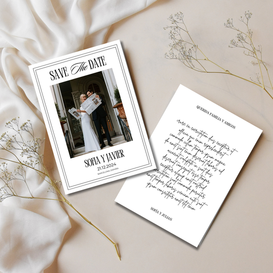 Plantilla de tarjeta 'Save the Date' - Personalizable en Canva