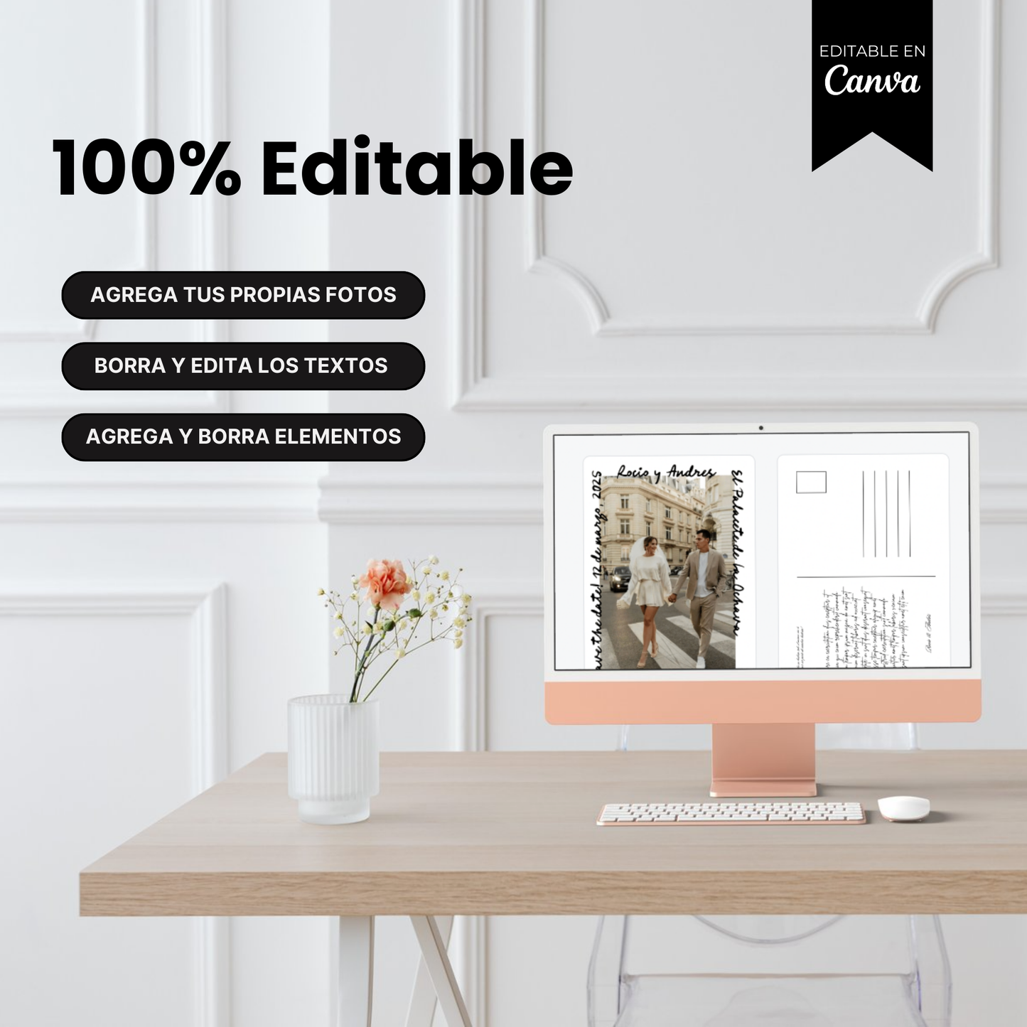 Tarjeta 'Save the Date' - Plantilla Personalizable en Canva