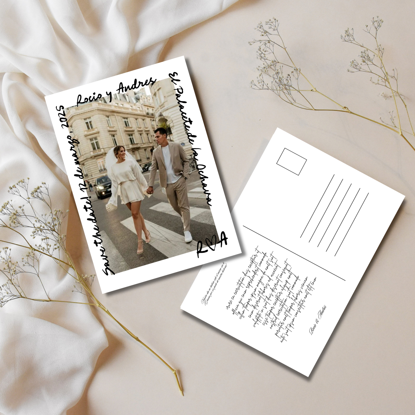 Tarjeta 'Save the Date' - Plantilla Personalizable en Canva