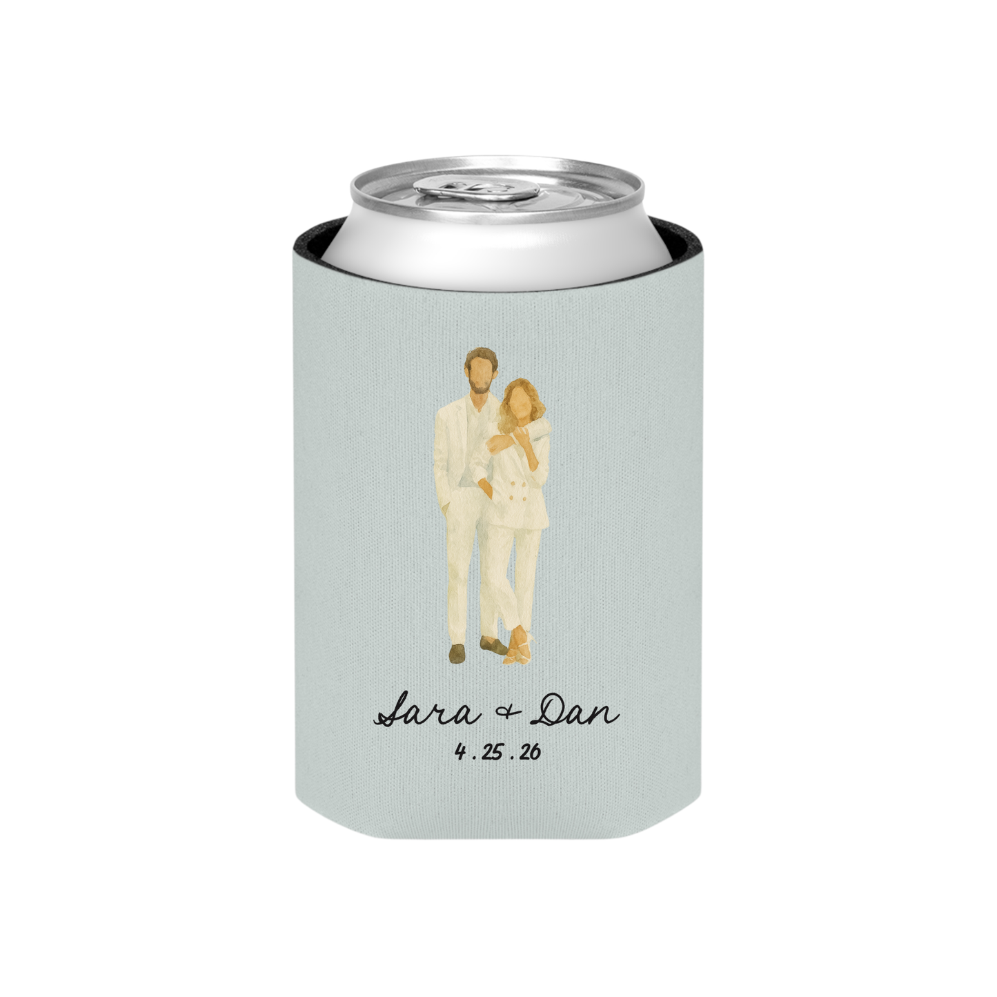 Fundas para latas personalizadas con retrato ilustrado