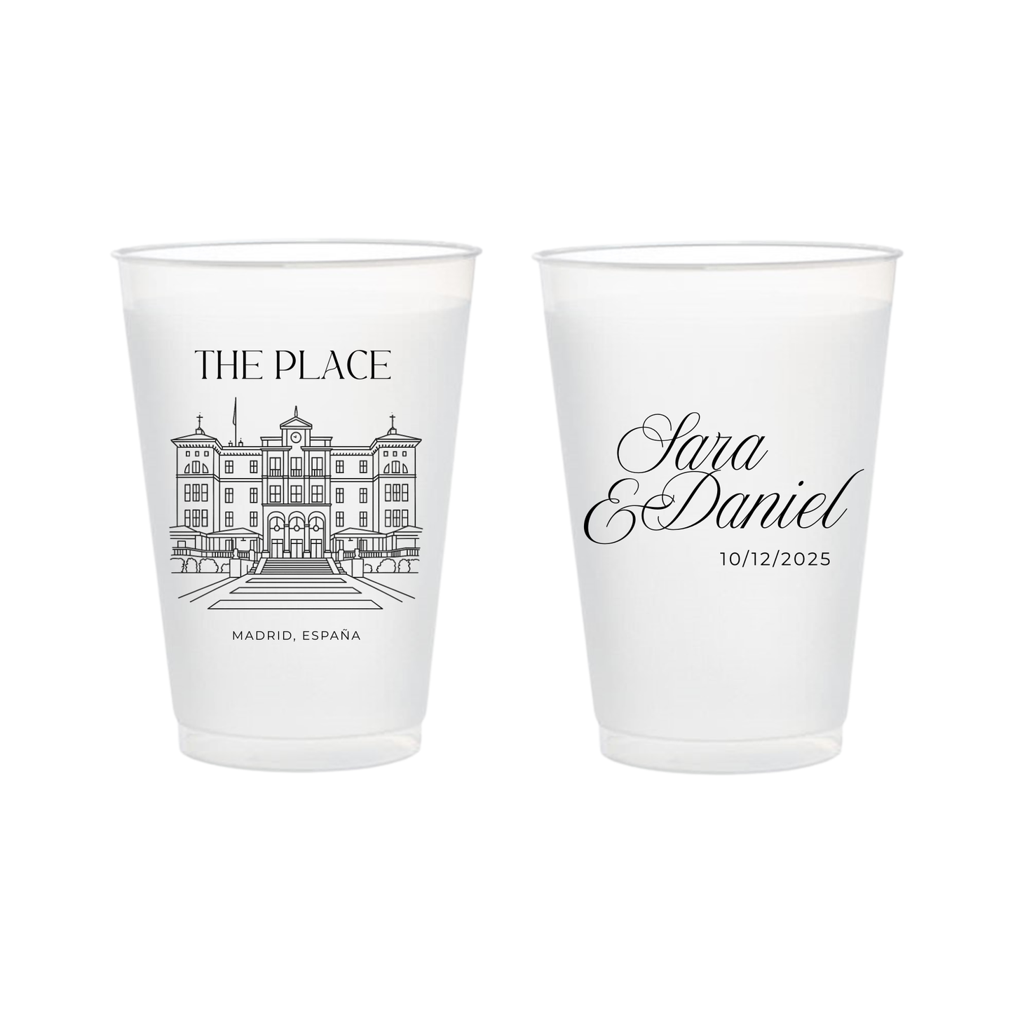 Vasos de plastico personalizados para bodas y eventos