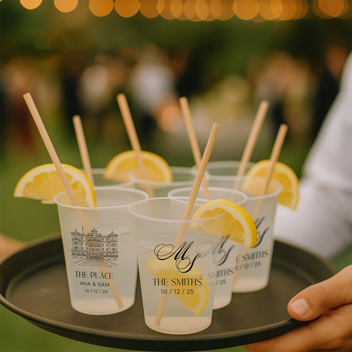 Vasos de plastico personalizados para bodas y eventos