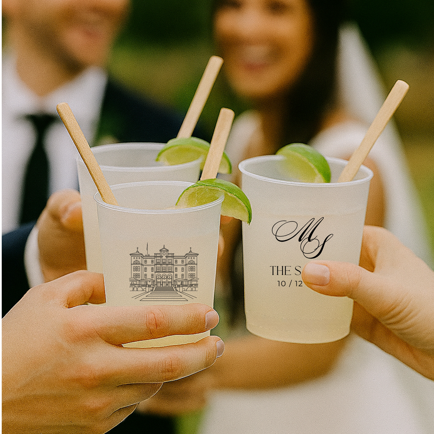 Vasos de plastico personalizados para bodas y eventos
