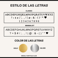 Opciones de estilo de letra clásica y minimalista para grabar el set de viaje personalizado