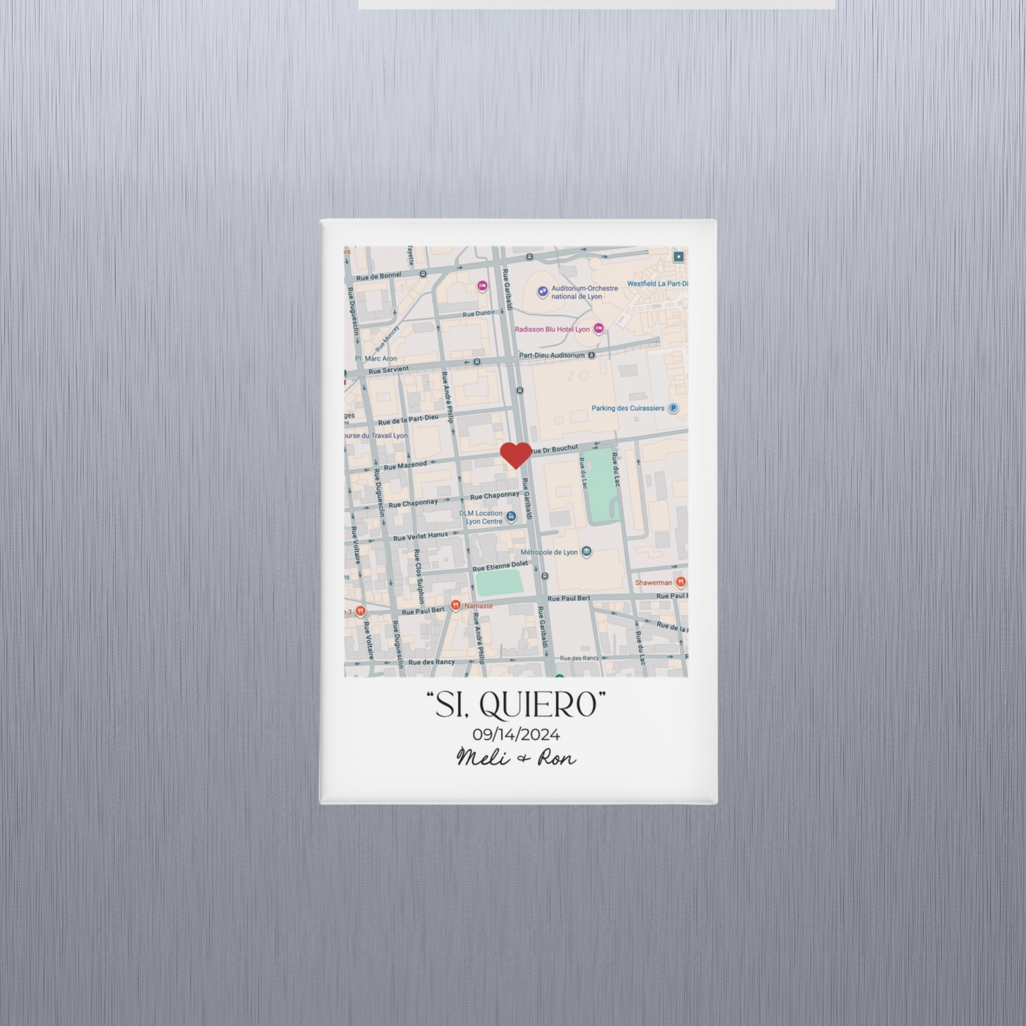 Imán de Mapa Personalizado de Nuestra Primera Cita