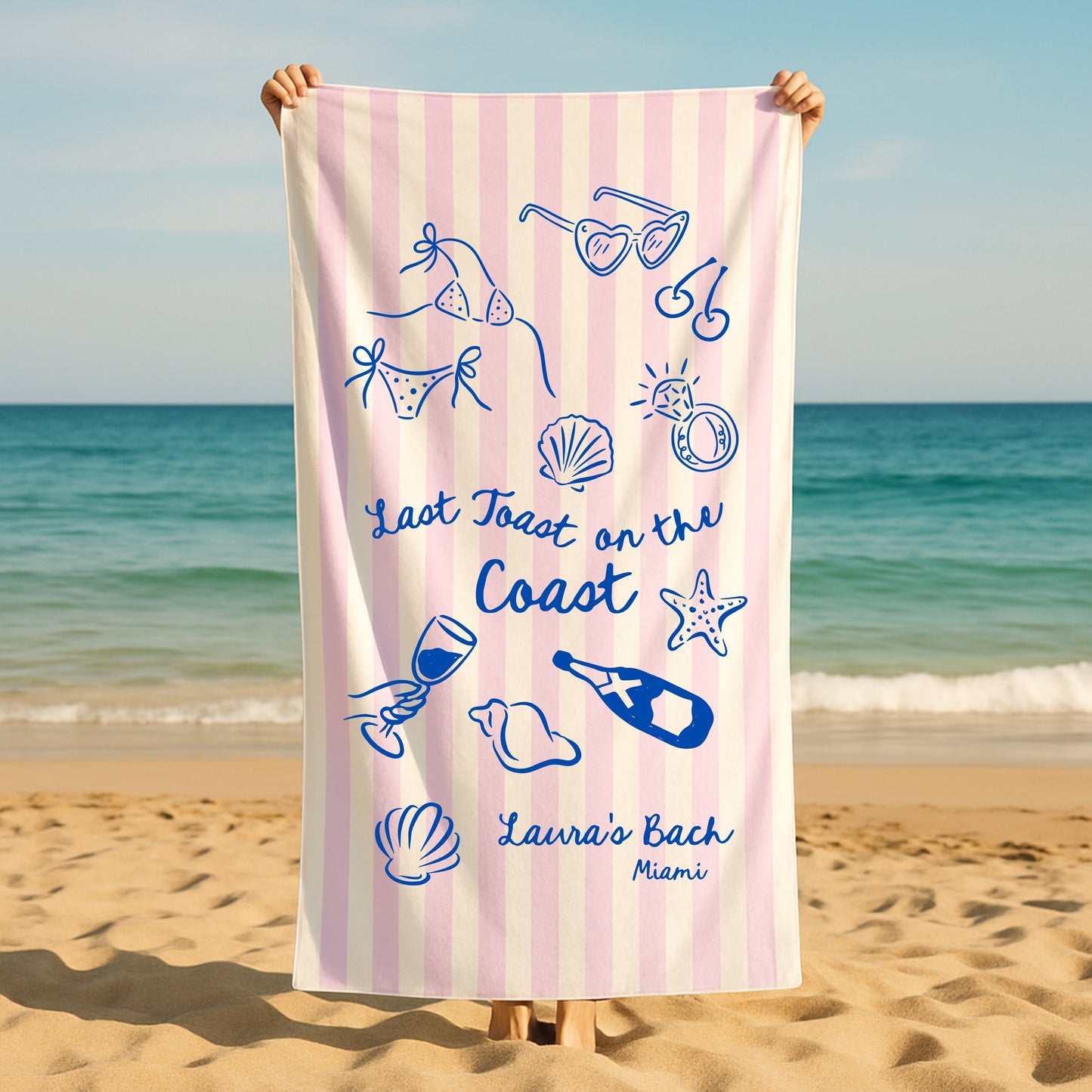Toalla de Playa Personalizada – Last Toast on the Coast