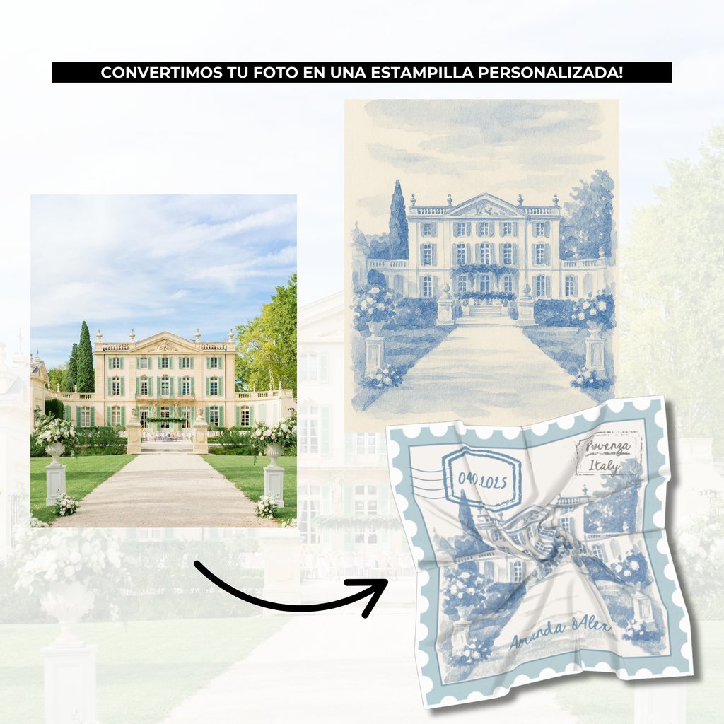 Pañuelos tipo estampilla postal