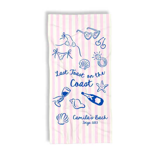 Toalla de Playa Personalizada – Last Toast on the Coast