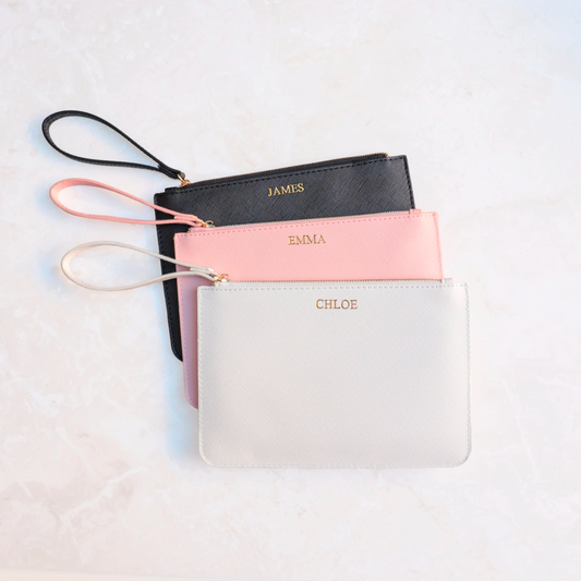 Clutch de Cuero Personalizado con Iniciales - Regalo para Bodas y Damas de Honor