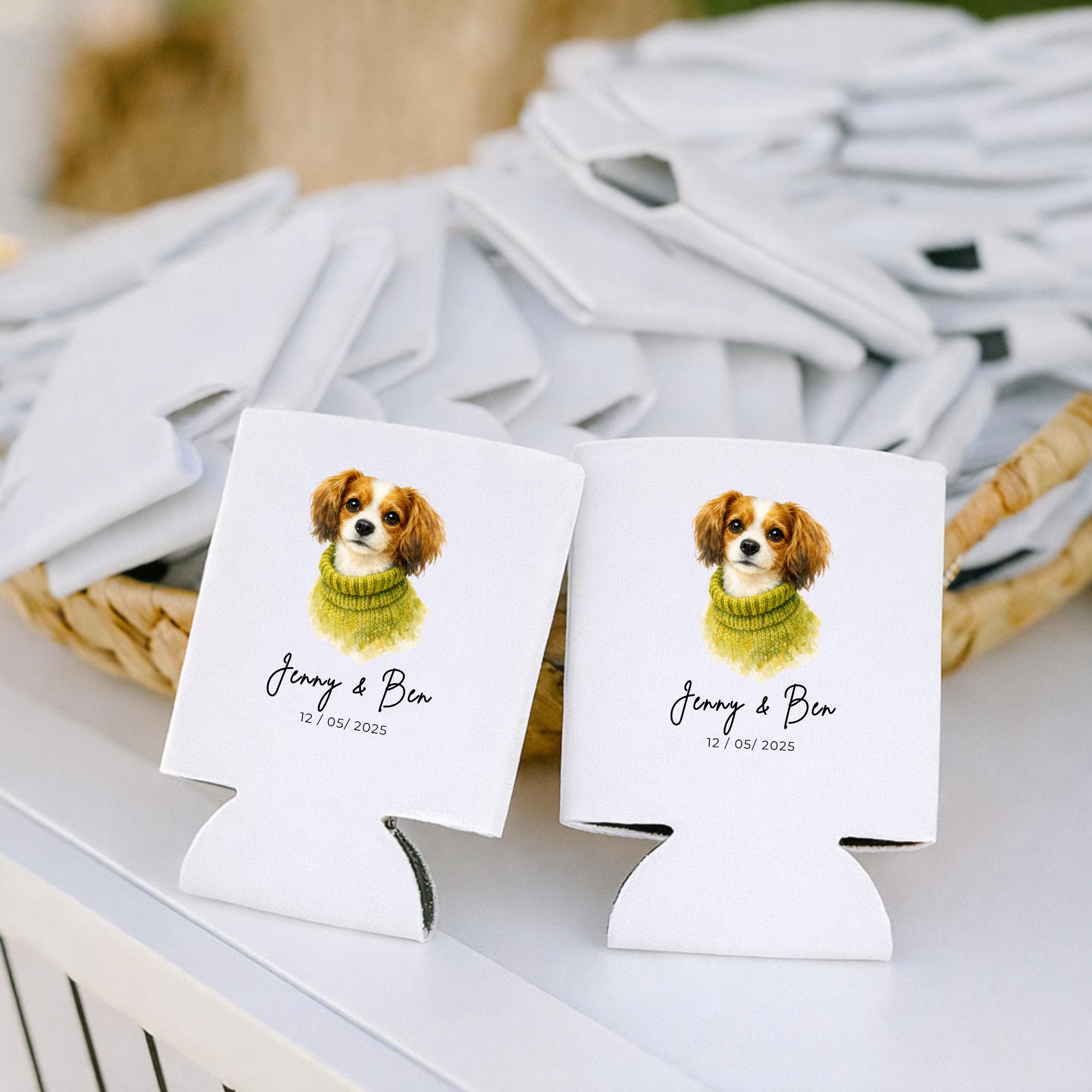 Fundas para latas con mascota ilustrada