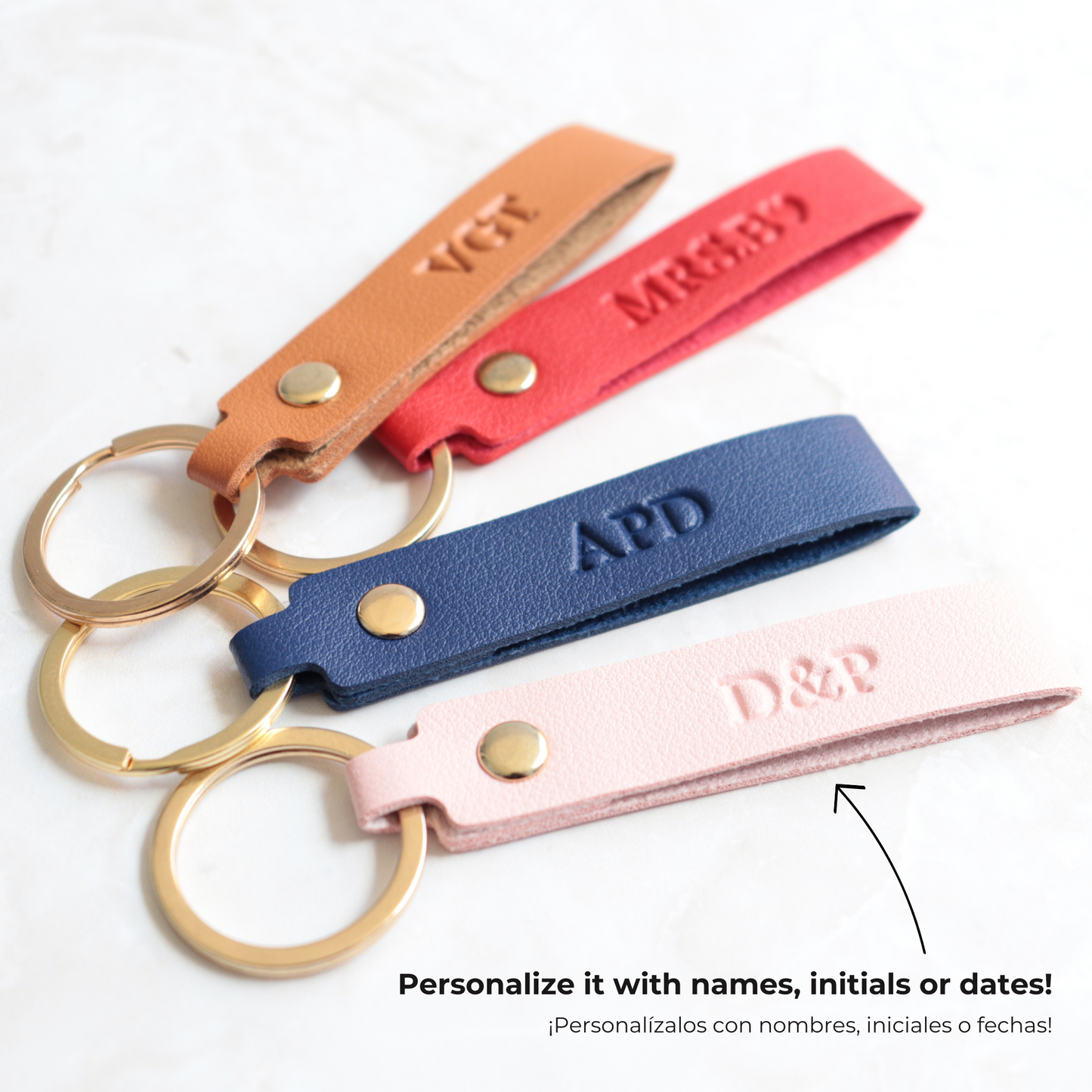 Llaveros de Cuero Personalizados con Monogramas