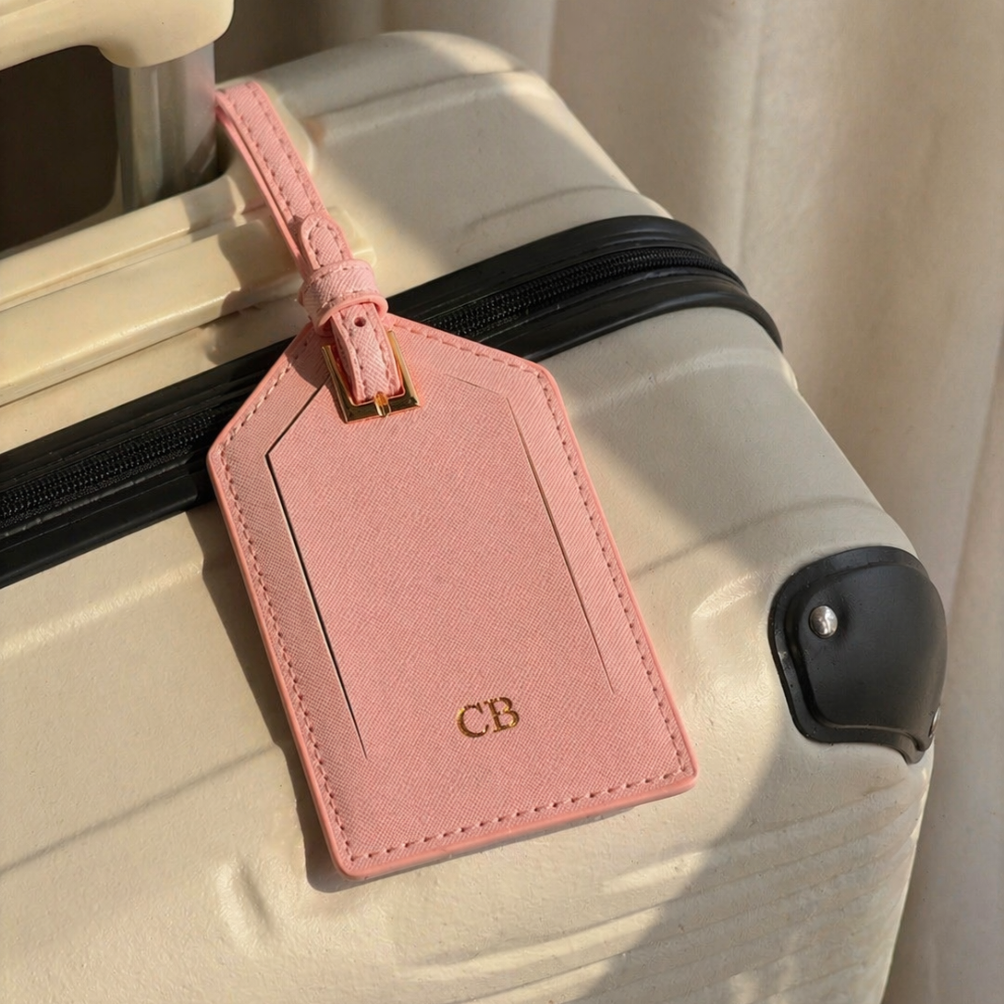 Set de viaje cuero rosa personalizado