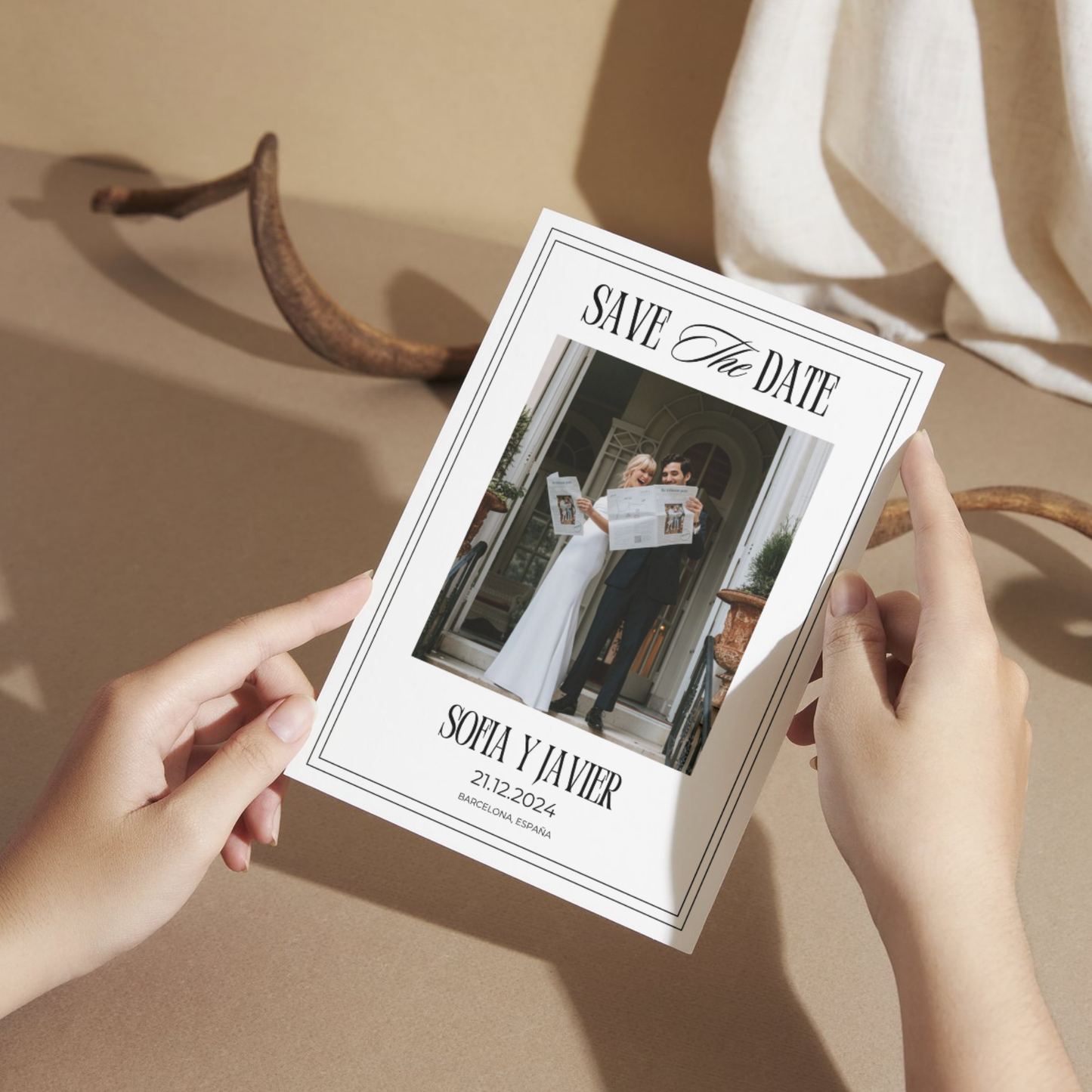 Plantilla de tarjeta 'Save the Date' - Personalizable en Canva
