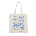 Bolso de playa personalizado para despedida de soltera con diseño costero y nombre del destino