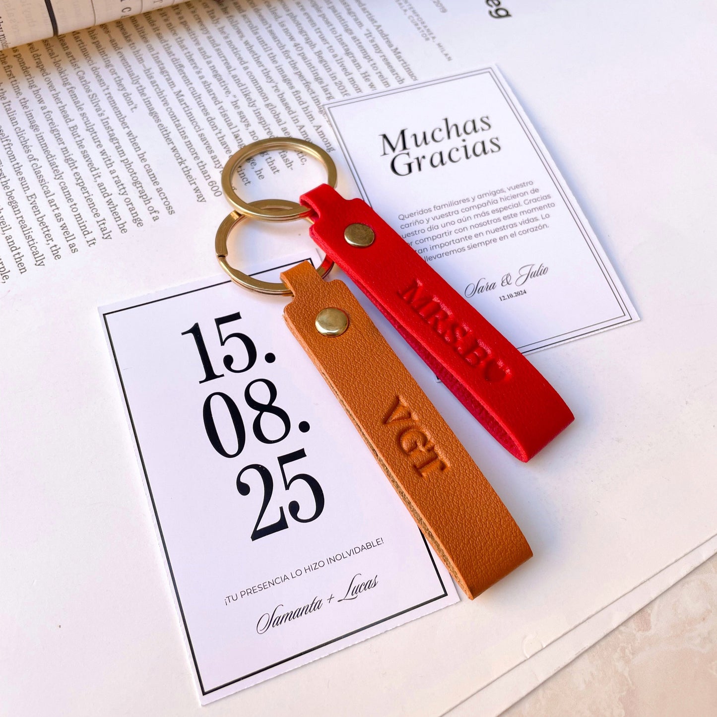 Llaveros de Cuero Personalizados con Monogramas