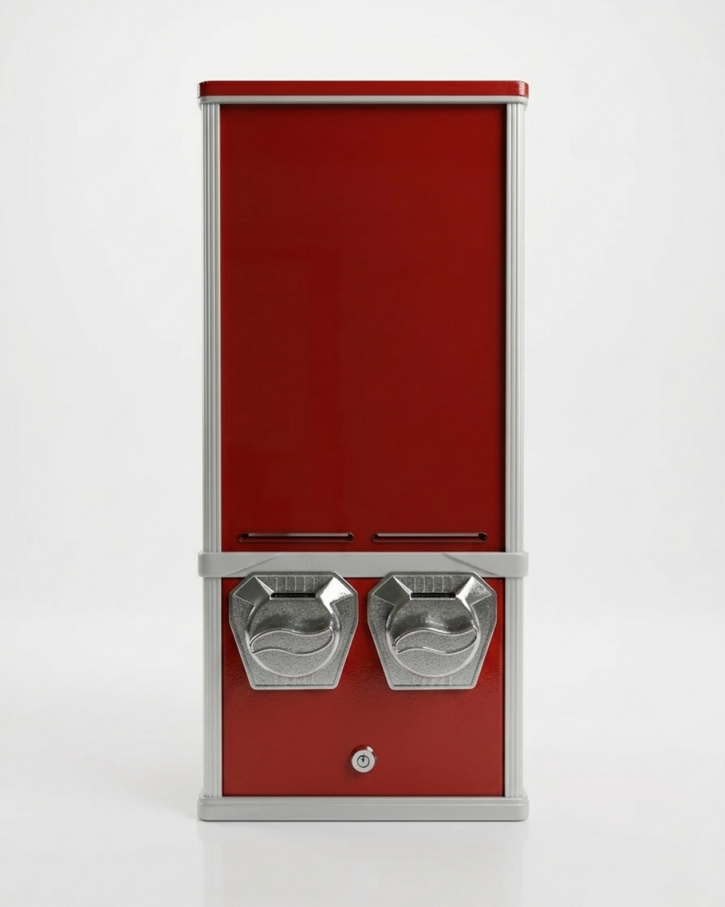 Detalle de máquina expendedora personalizable en rojo para bodas, ferias y eventos