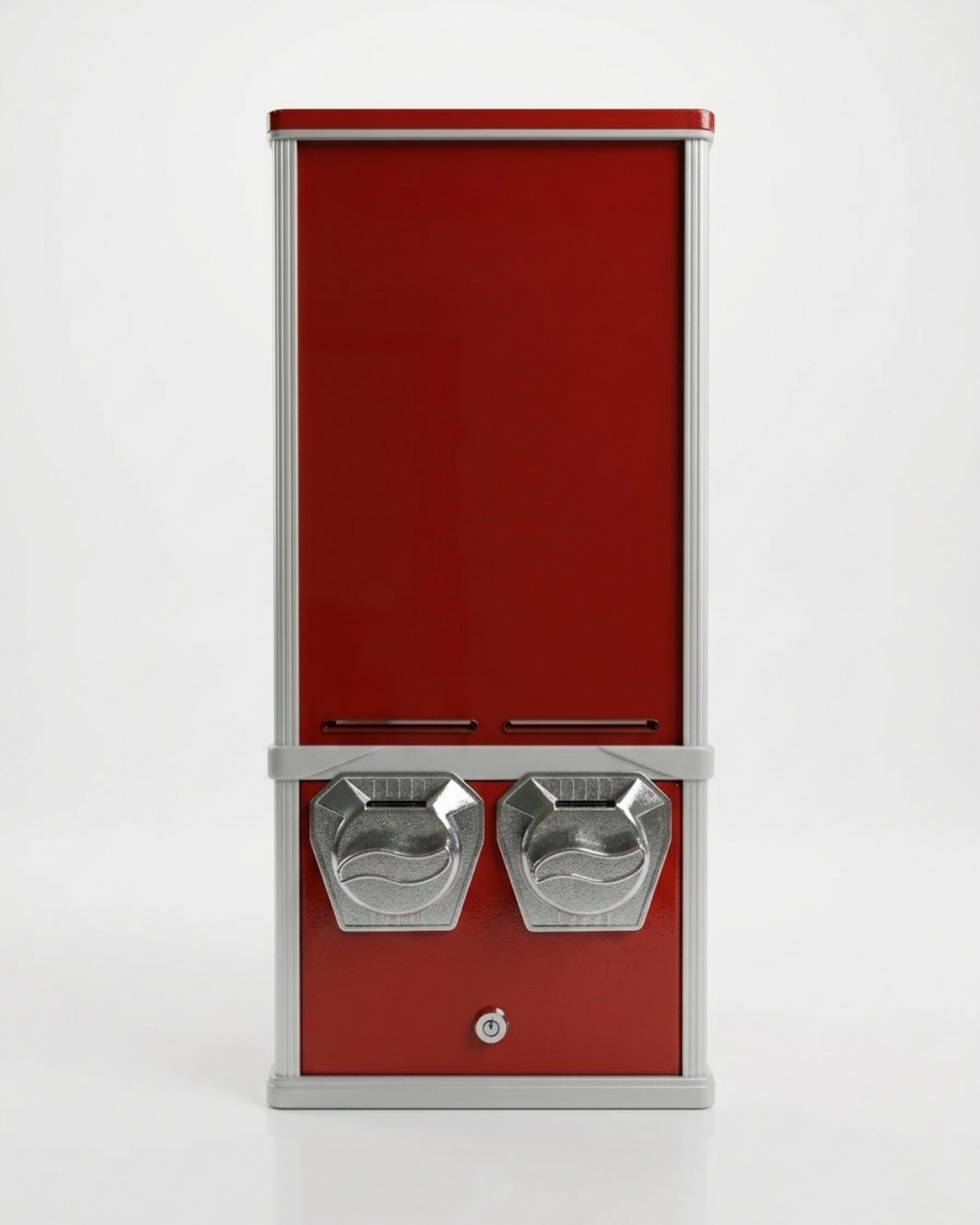 Detalle de máquina expendedora personalizable en rojo para bodas, ferias y eventos