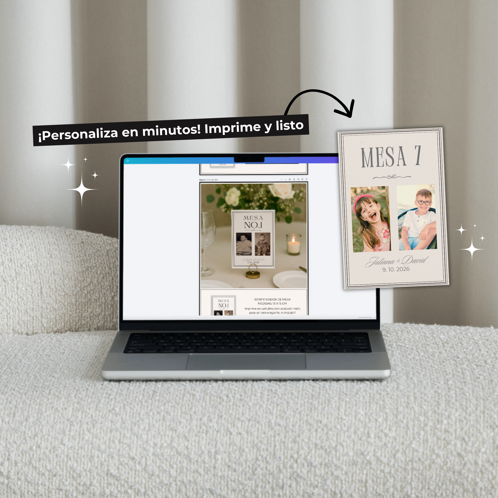 Plantillas de boda en Canva personalizables en laptop - The Aesthetic Bride Kit digital