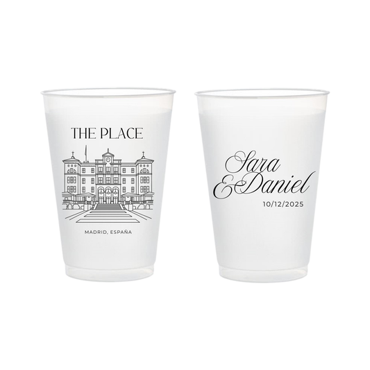 Vasos de plastico personalizados para bodas y eventos